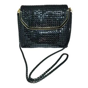 Vintage Black Metal Mesh Evening Bag